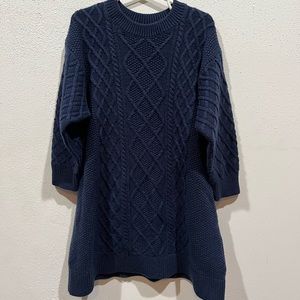 Navy sweater dress